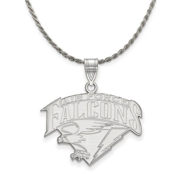 Sterling Silver Air Force Academy Large Pendant Necklace - 20 In